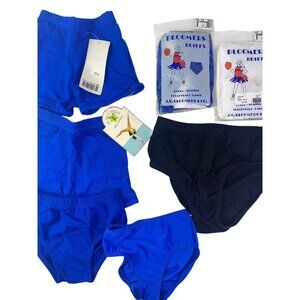 7 Pair Bloomer Briefs Cheerleader Dance Blue Black White Child - Adult S Costume